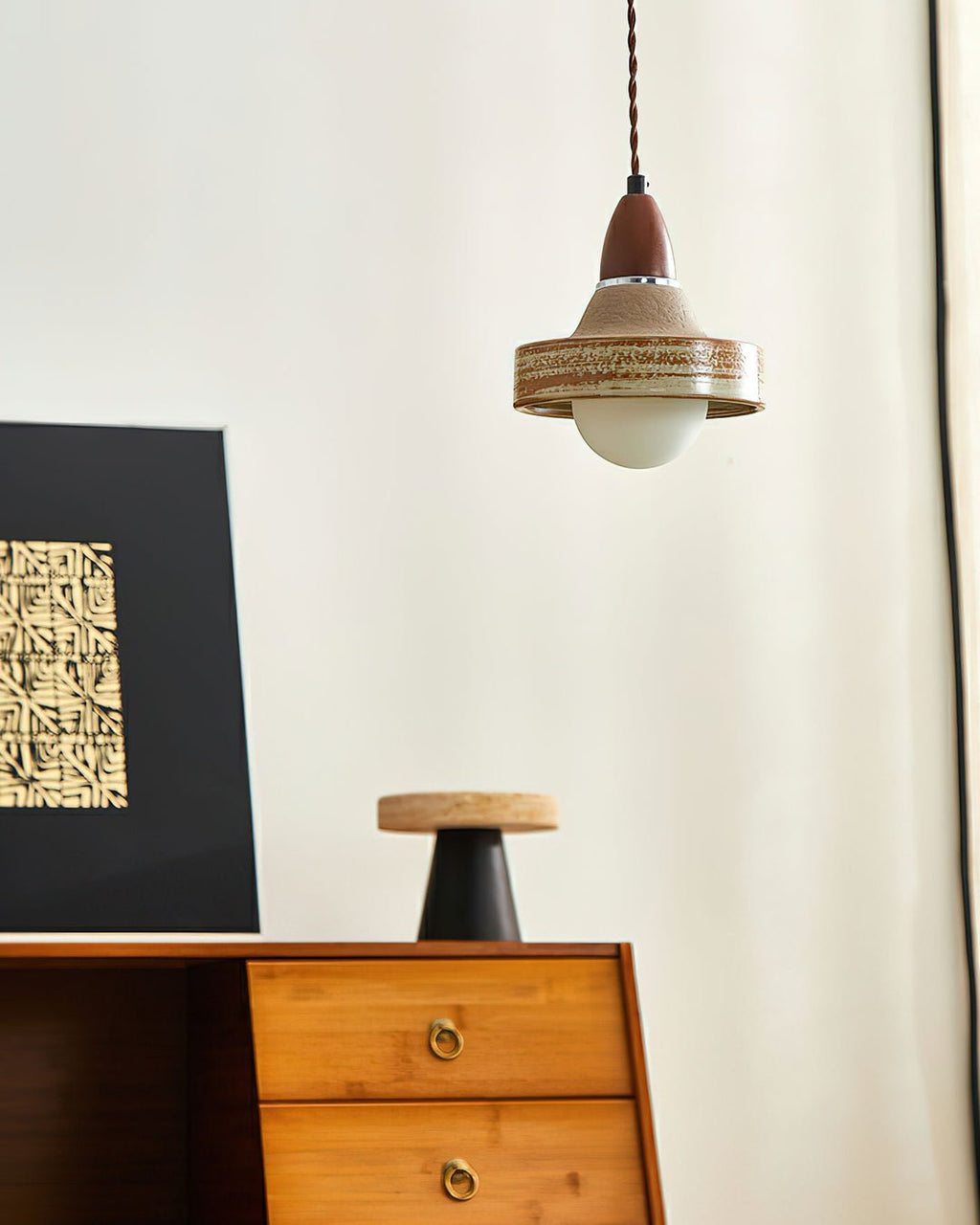 Sierra Lampe Suspendue Céramique Bois Art Nordique Premium - Neutralighting