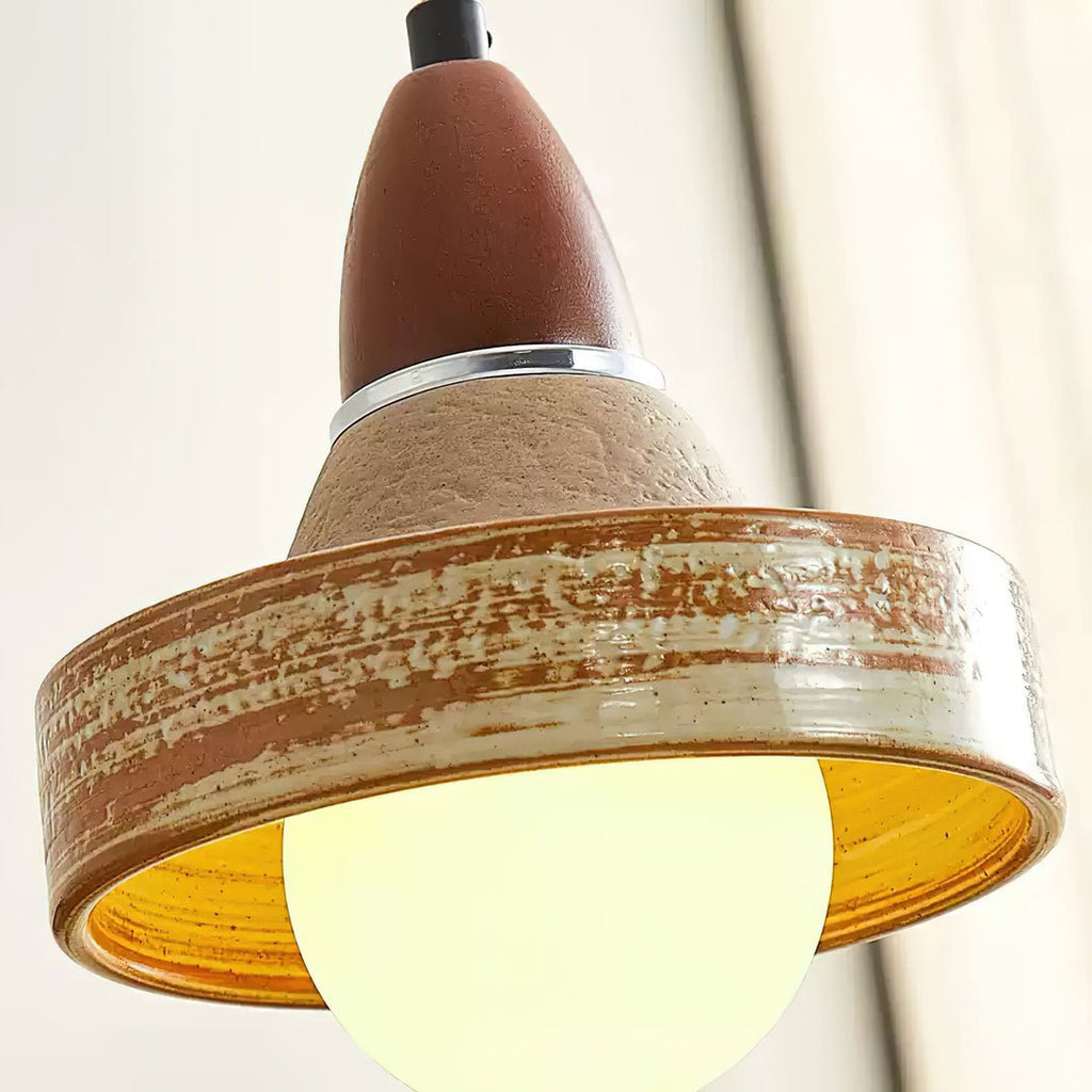 Sierra Lampe Suspendue Céramique Bois Art Nordique Premium - Neutralighting