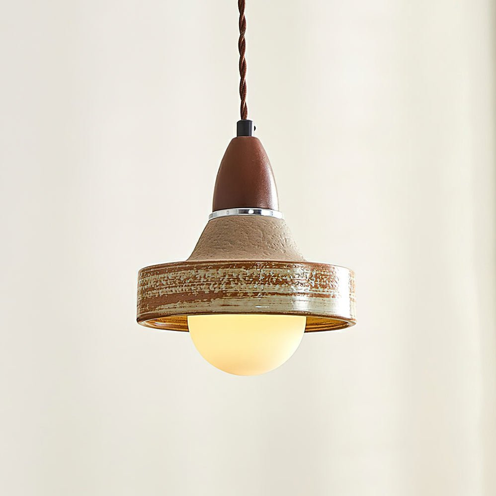 Sierra Lampe Suspendue Céramique Bois Art Nordique Premium - Neutralighting