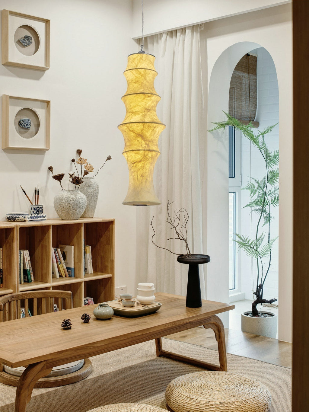 Elraeor Stratifié Mûrier Soie Suspension Lumière - Neutralighting
