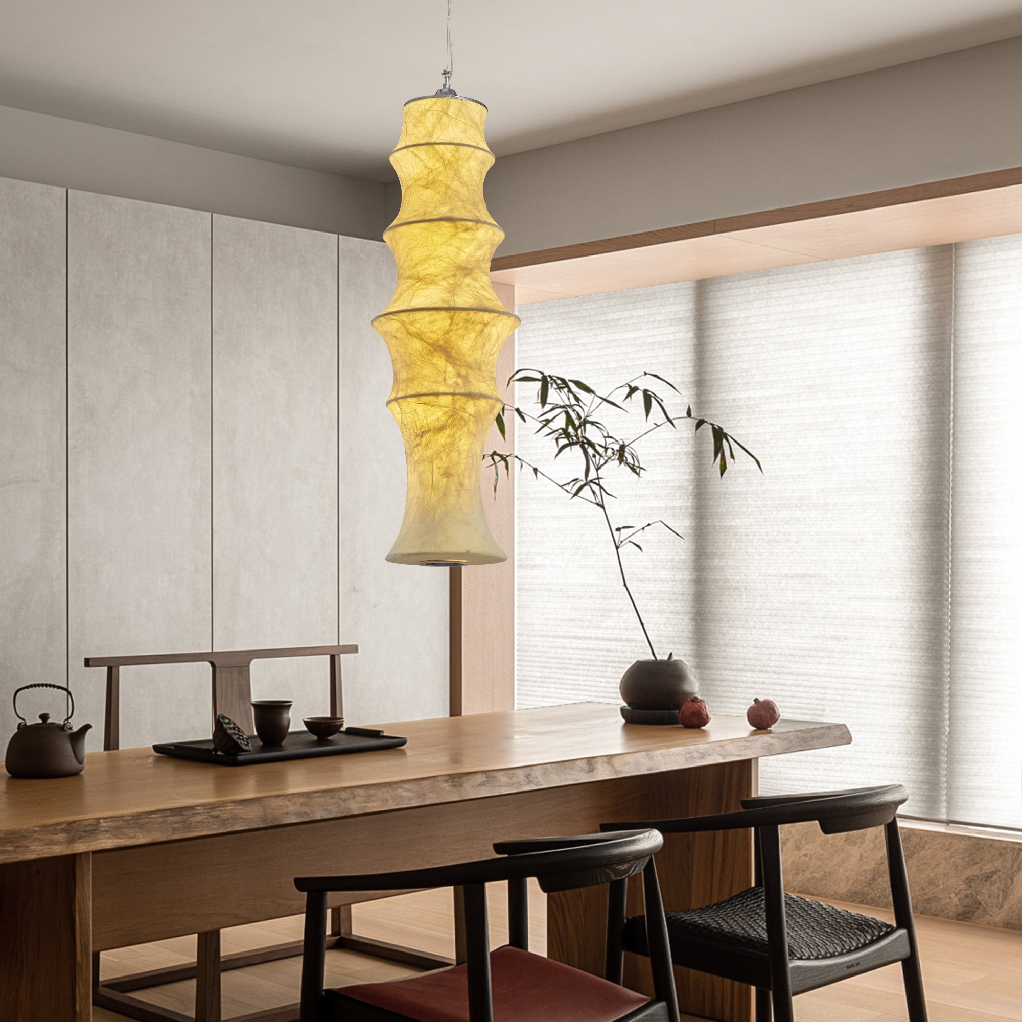 Elraeor Stratifié Mûrier Soie Suspension Lumière - Neutralighting