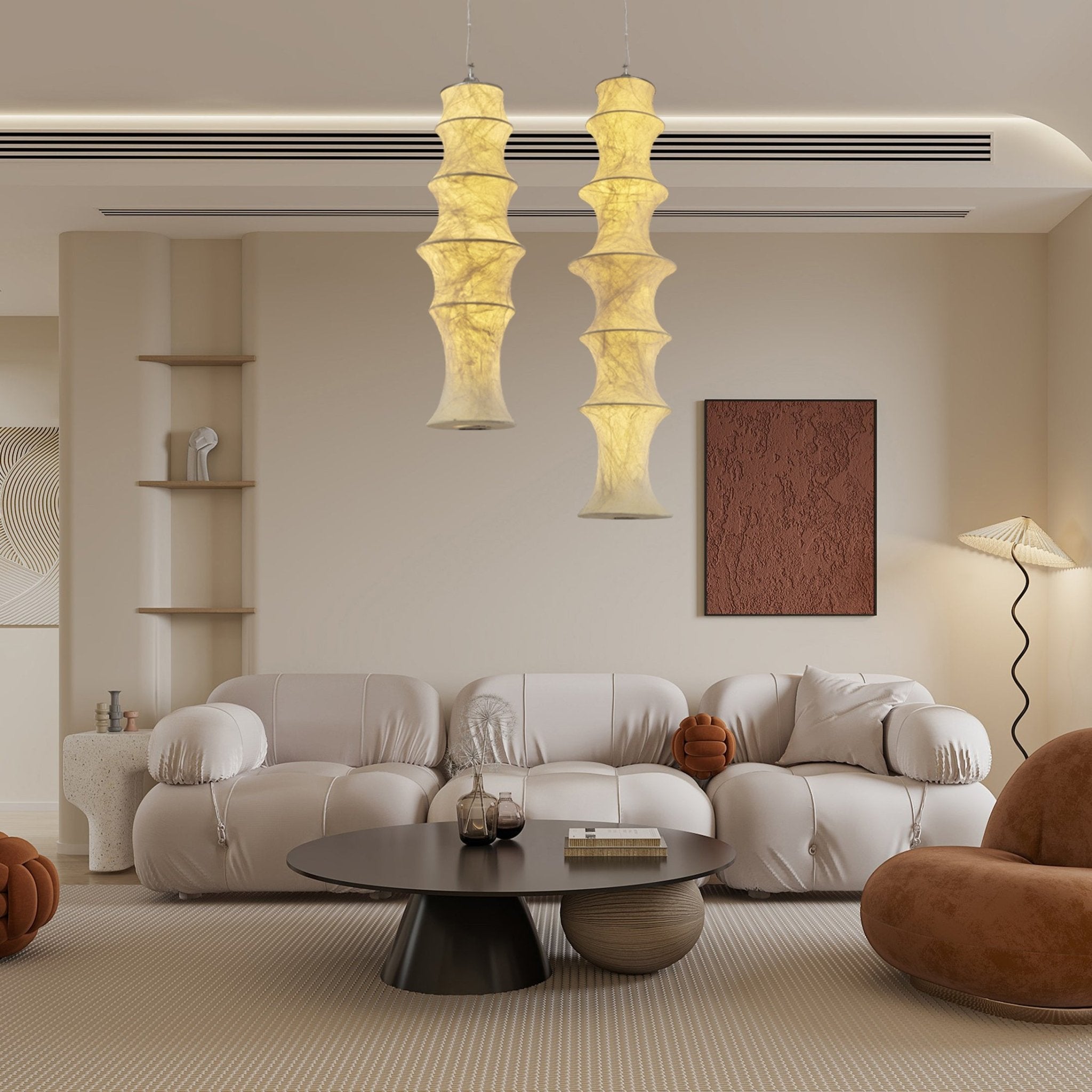 Elraeor Stratifié Mûrier Soie Suspension Lumière - Neutralighting