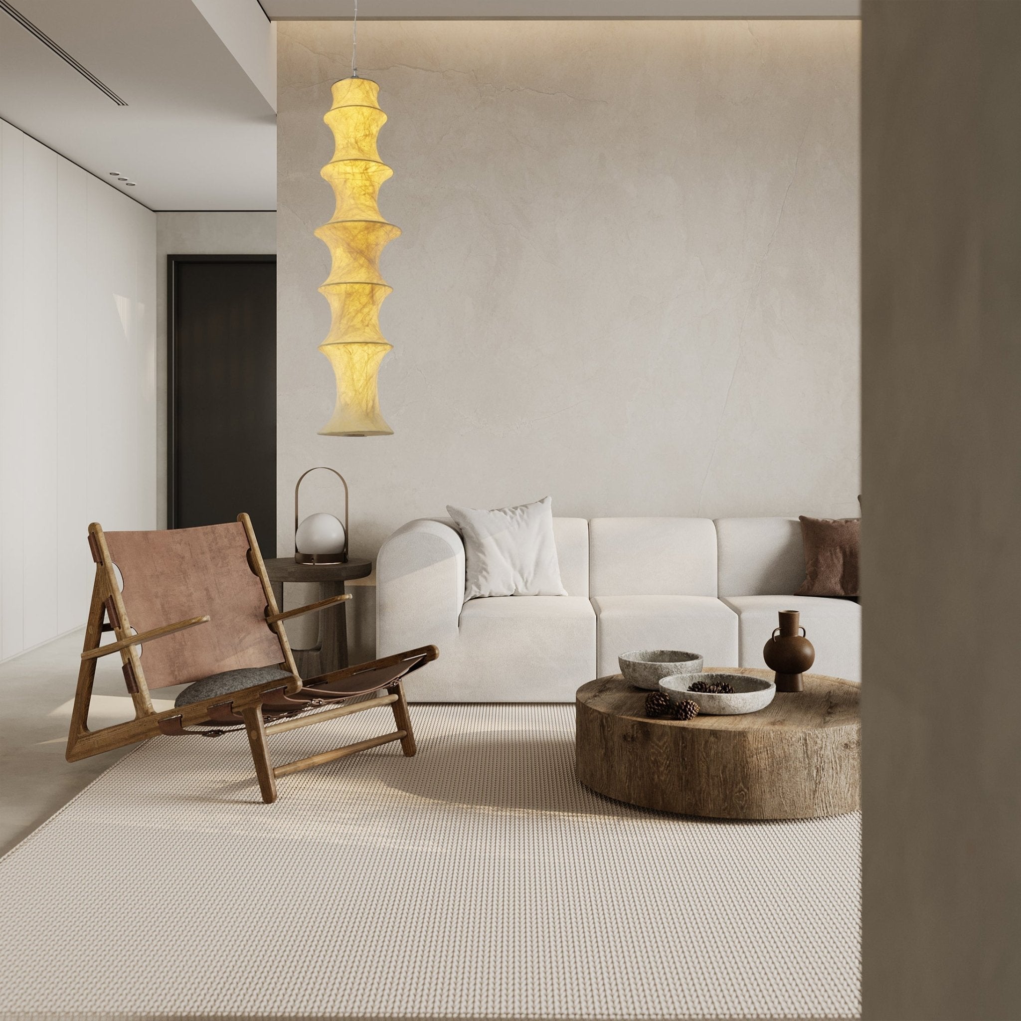 Elraeor Stratifié Mûrier Soie Suspension Lumière - Neutralighting