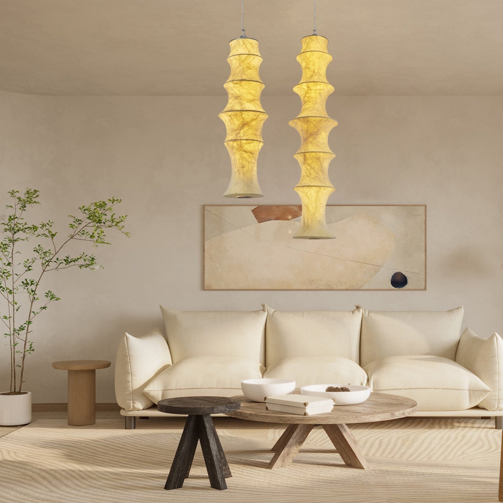 Elraeor Stratifié Mûrier Soie Suspension Lumière - Neutralighting