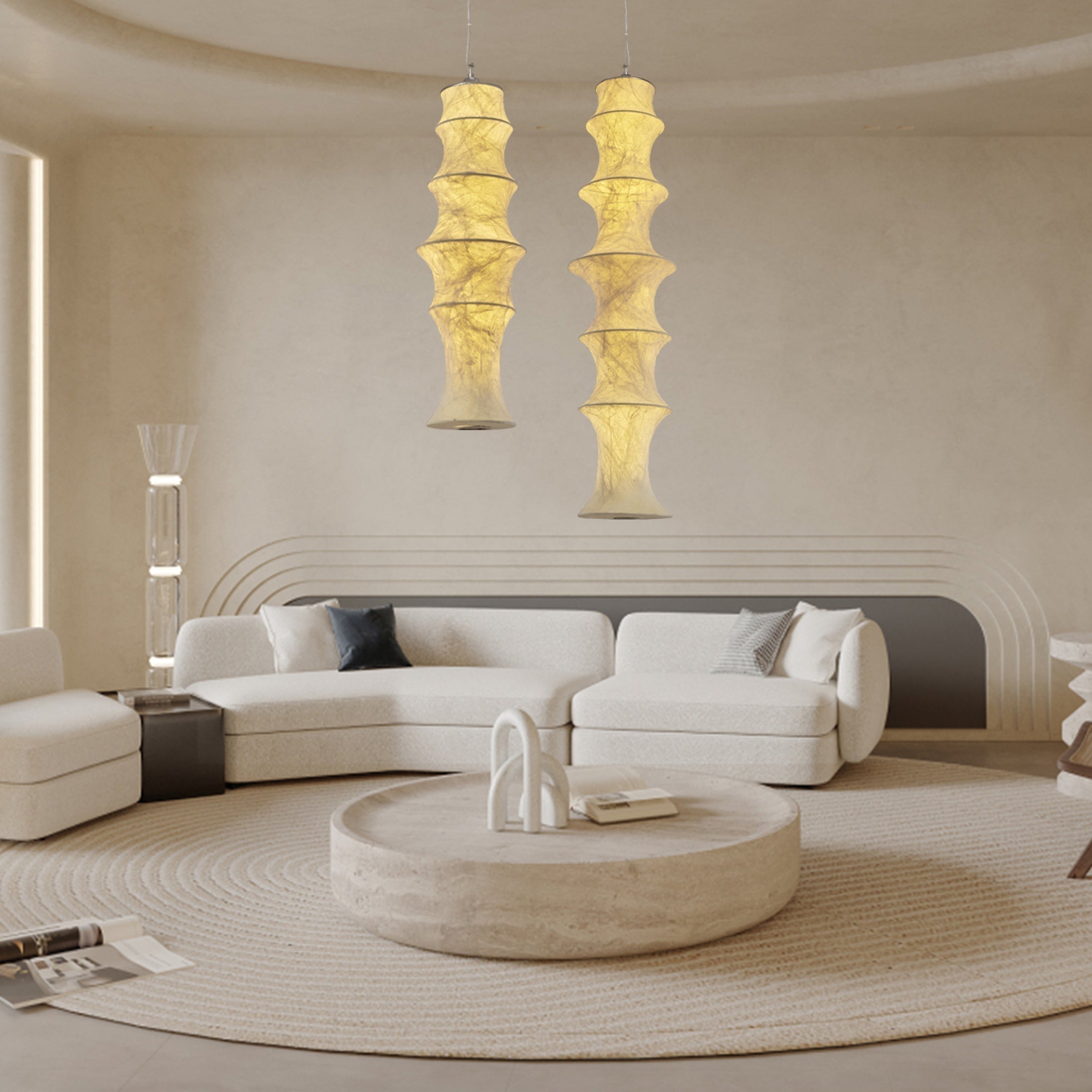 Elraeor Stratifié Mûrier Soie Suspension Lumière - Neutralighting