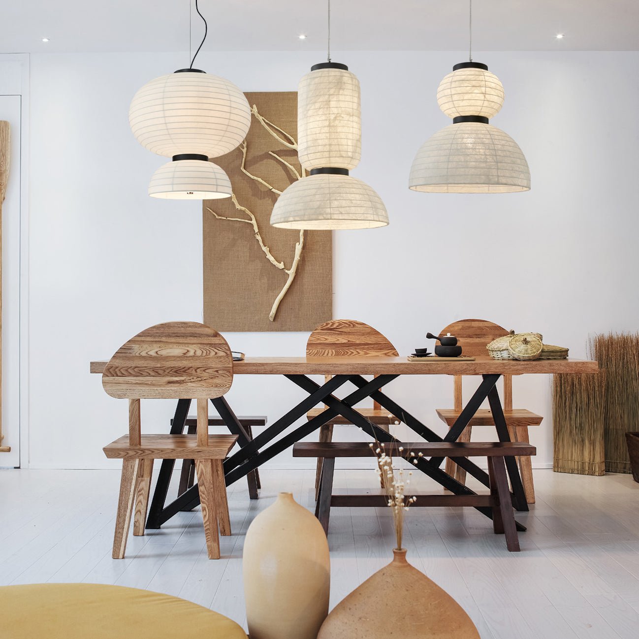 Uldoror Traditional Art Modern Silk Pendant Light - Neutralighting