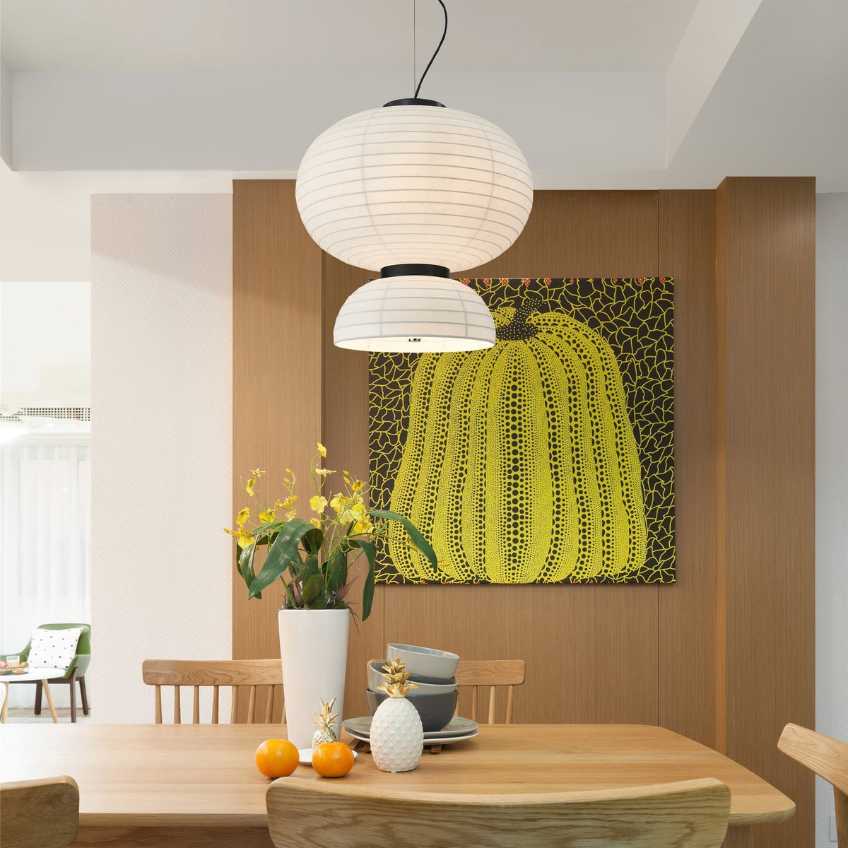 Uldoror Traditional Art Modern Silk Pendant Light - Neutralighting