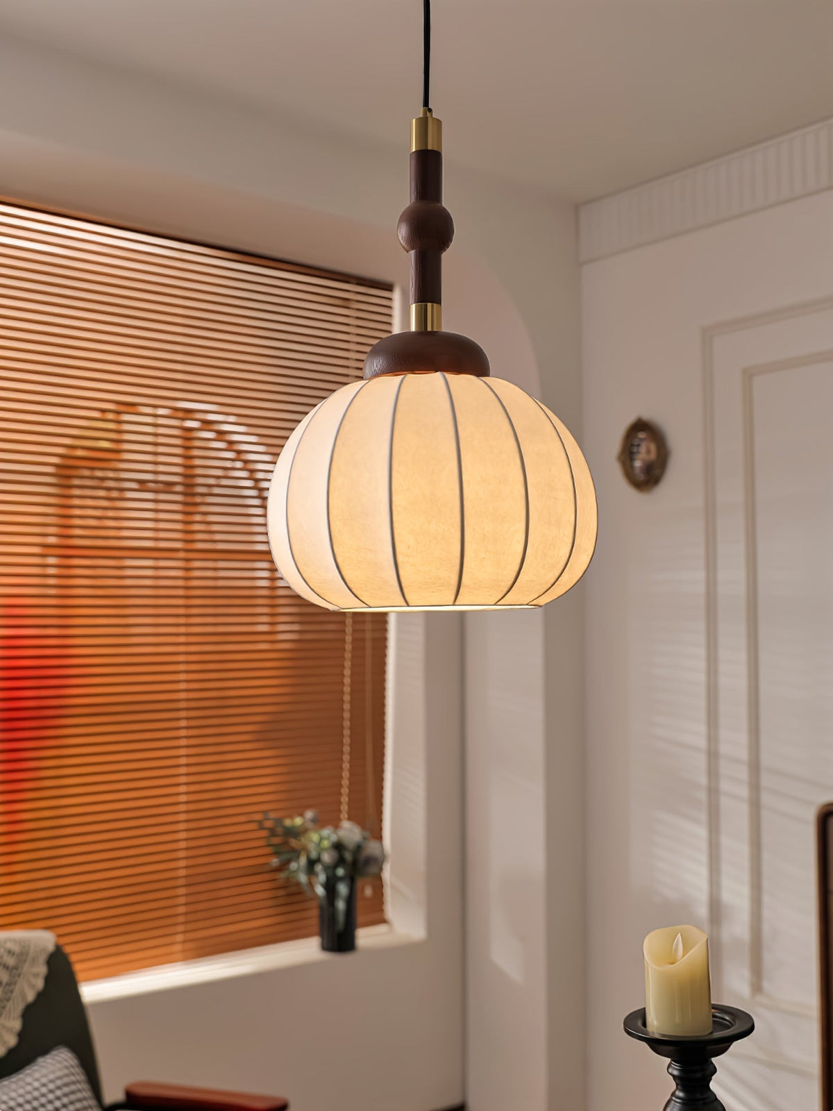 Solari Suspension en Bois et Soie Scandinave - Neutralighting
