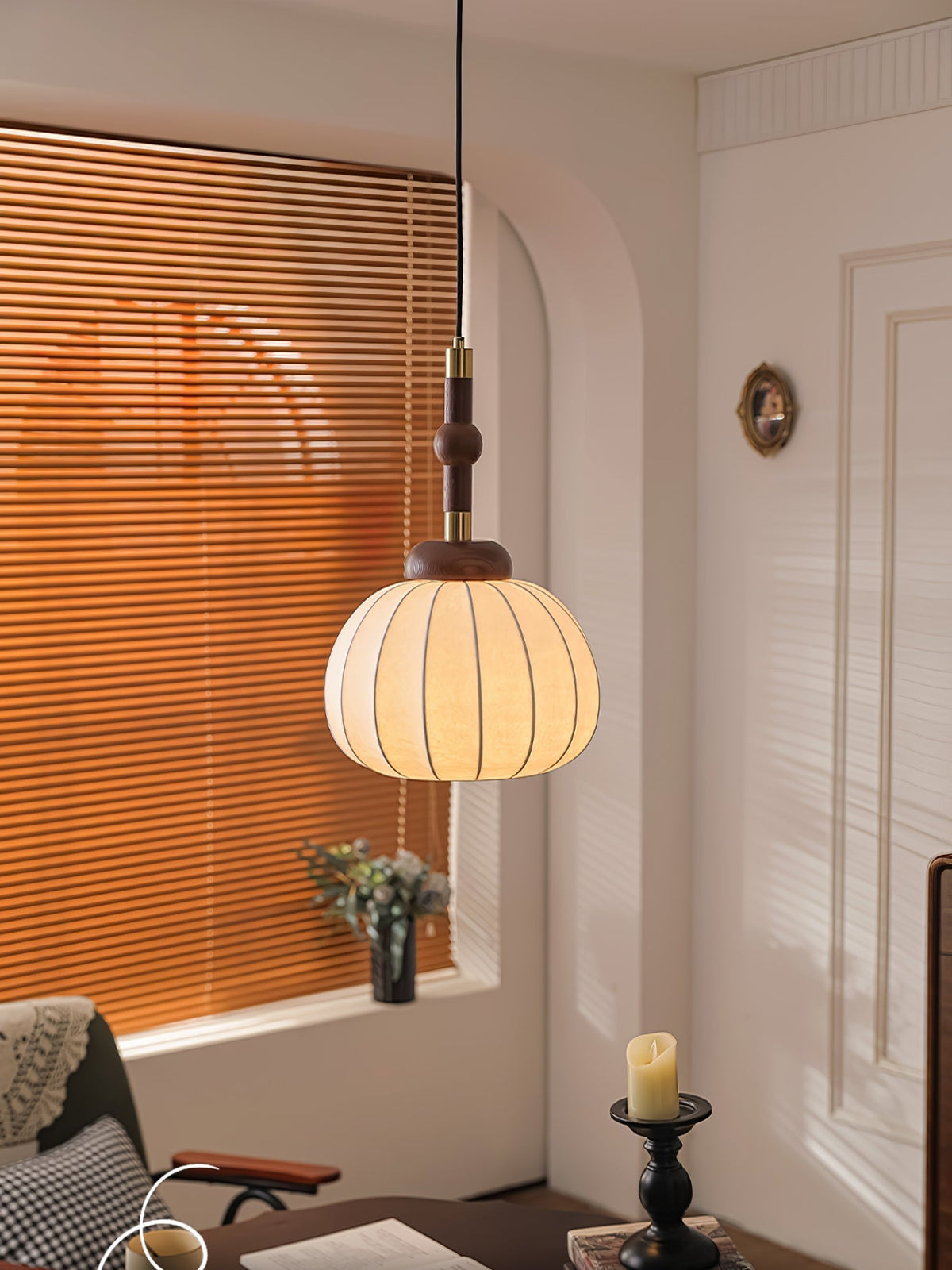 Solari Suspension en Bois et Soie Scandinave - Neutralighting