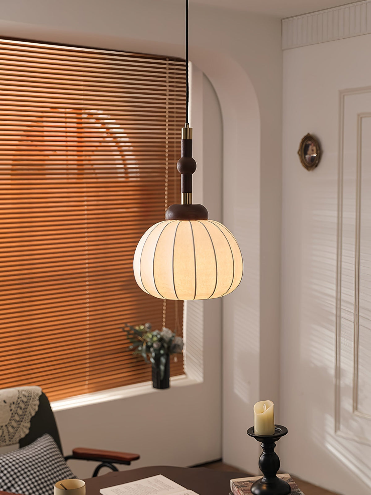 Solari Suspension en Bois et Soie Scandinave - Neutralighting