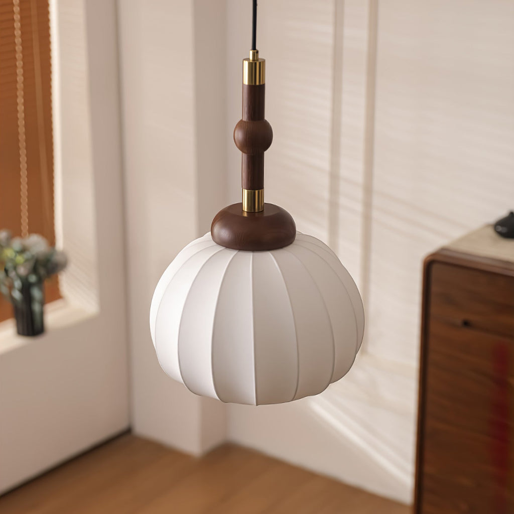Solari Suspension en Bois et Soie Scandinave - Neutralighting