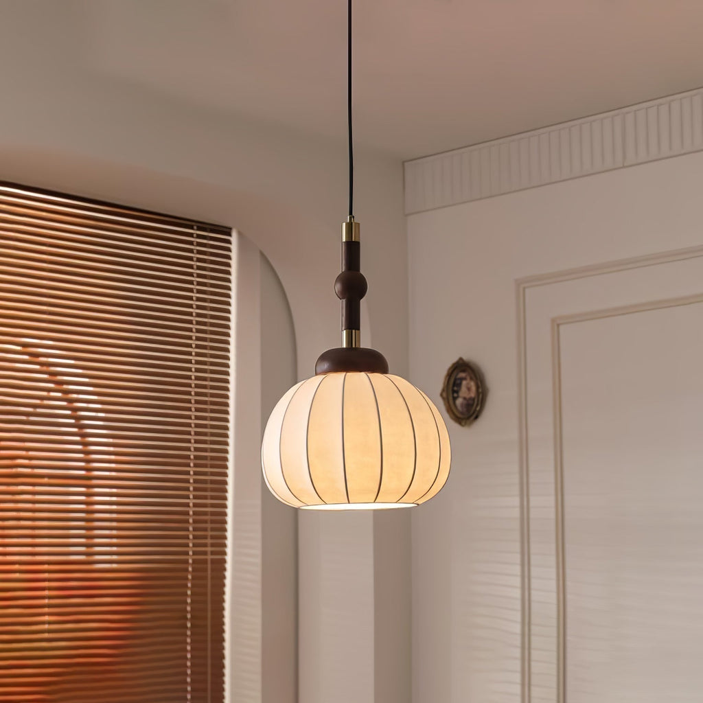 Solari Suspension en Bois et Soie Scandinave - Neutralighting