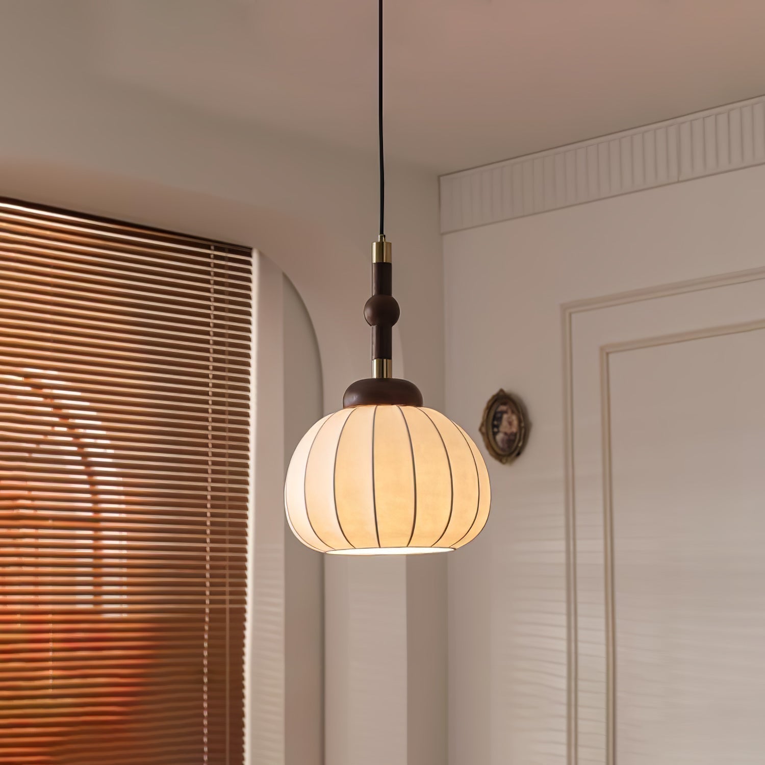 Solari Suspension en Bois et Soie Scandinave - Neutralighting