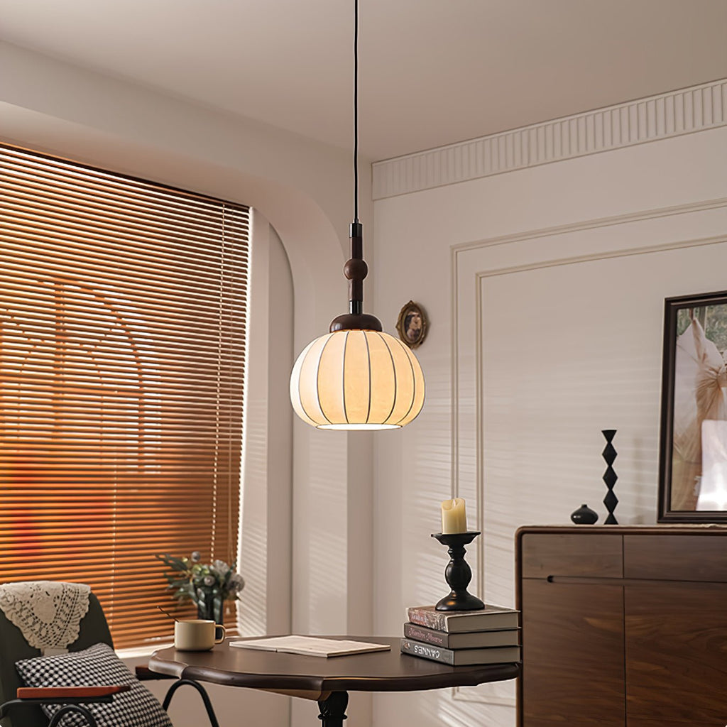 Solari Suspension en Bois et Soie Scandinave - Neutralighting