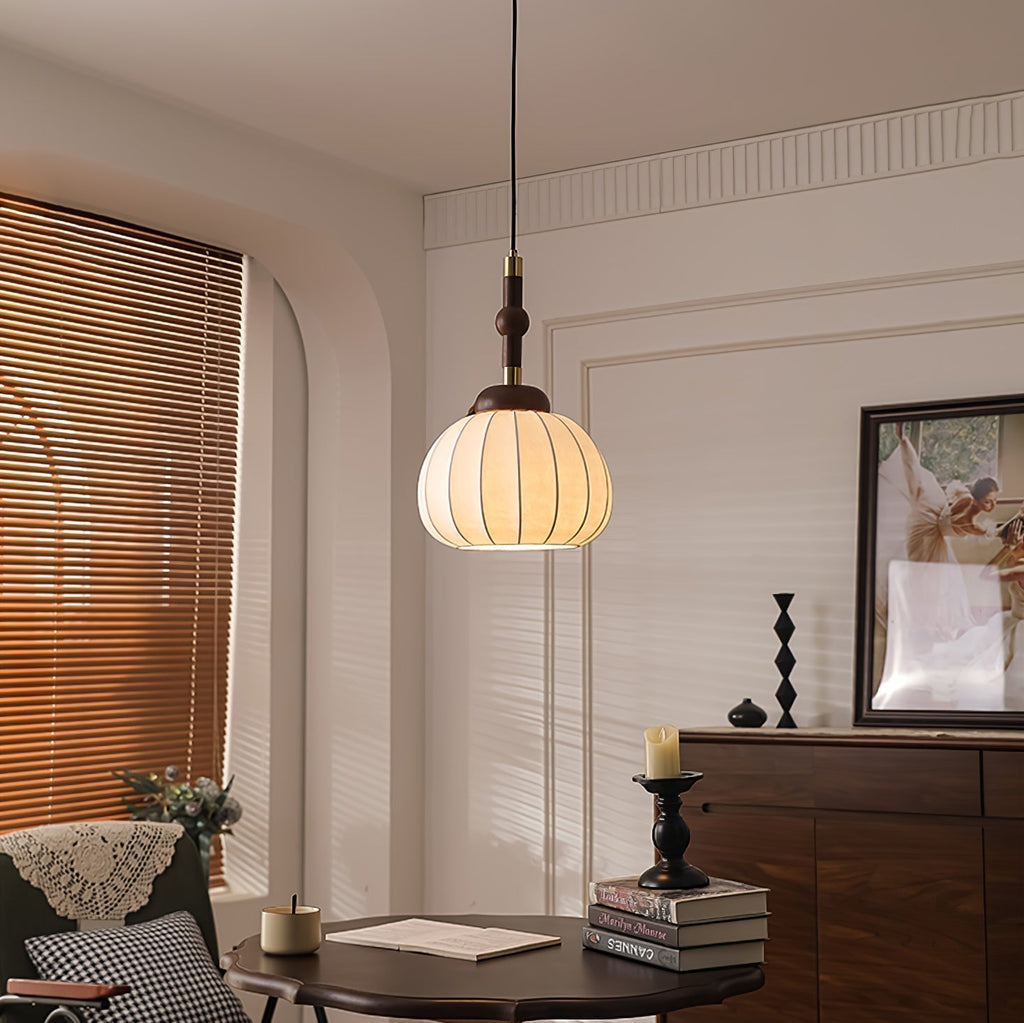 Solari Suspension en Bois et Soie Scandinave - Neutralighting