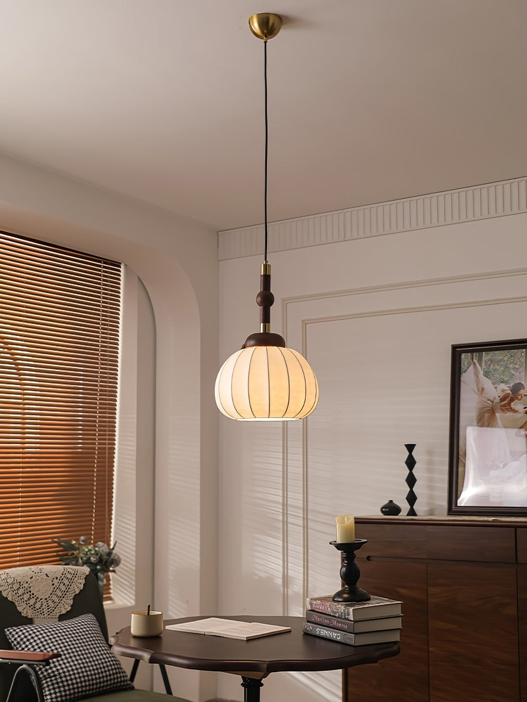 Solari Suspension en Bois et Soie Scandinave - Neutralighting