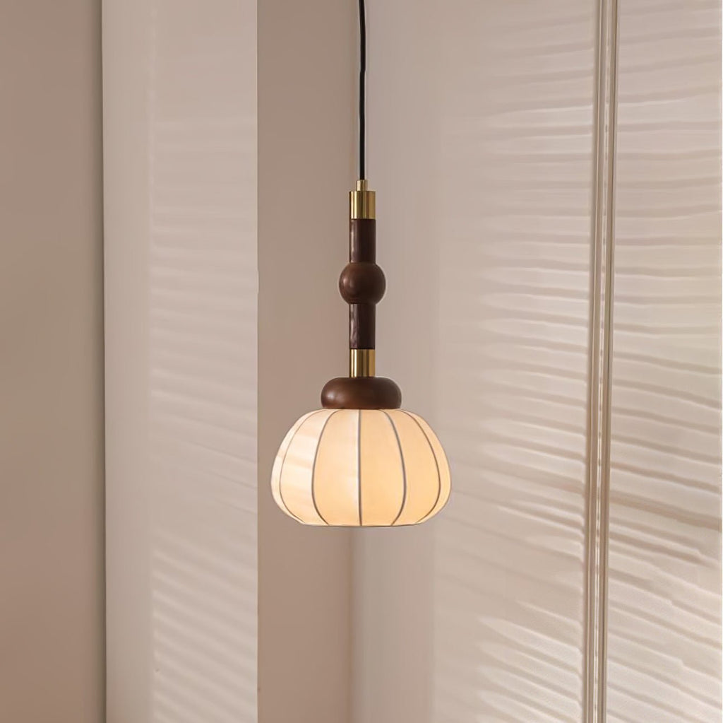 Solari Suspension en Bois et Soie Scandinave - Neutralighting