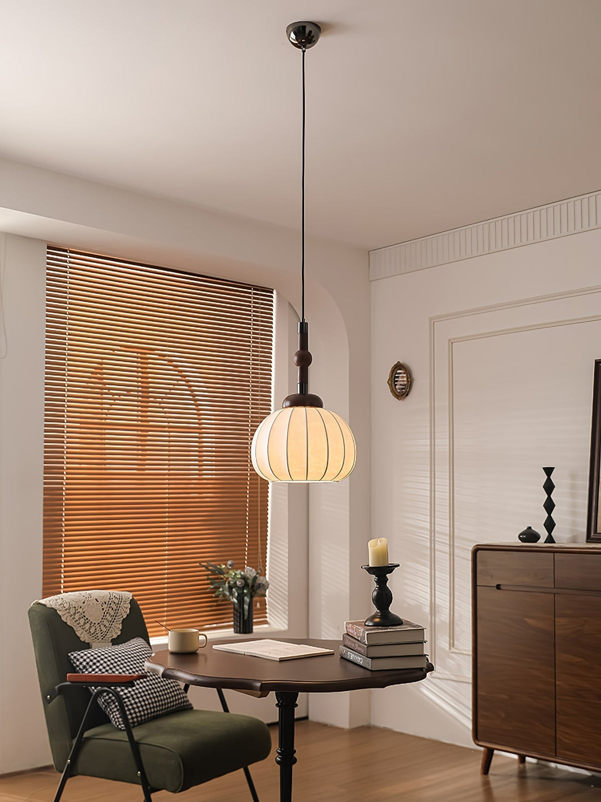 Solari Suspension en Bois et Soie Scandinave - Neutralighting