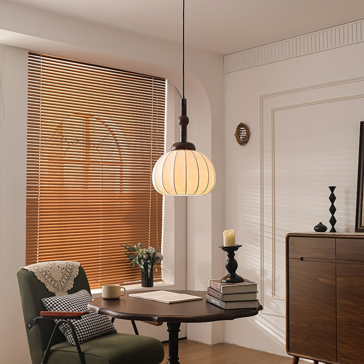 Solari Suspension en Bois et Soie Scandinave - Neutralighting
