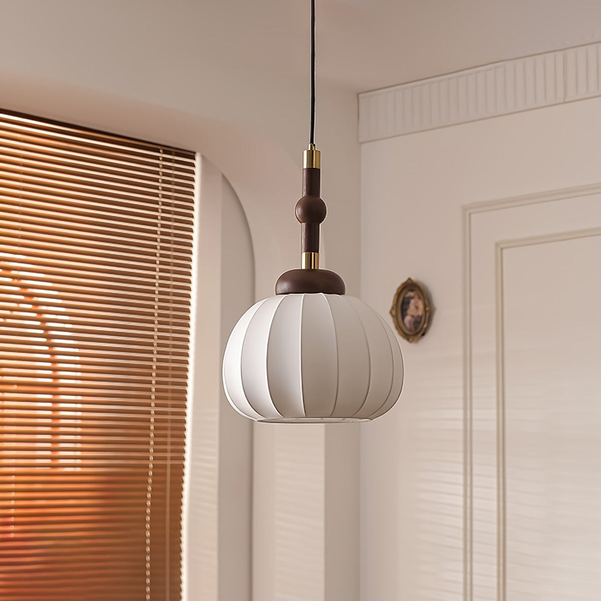 Solari Suspension en Bois et Soie Scandinave - Neutralighting