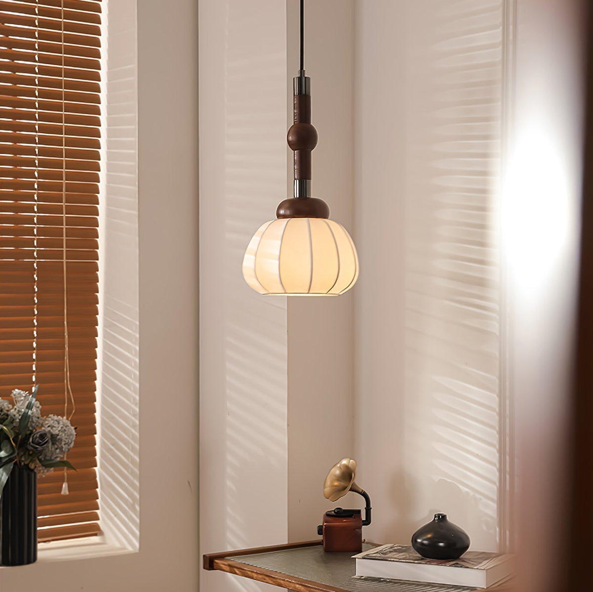 Solari Suspension en Bois et Soie Scandinave - Neutralighting