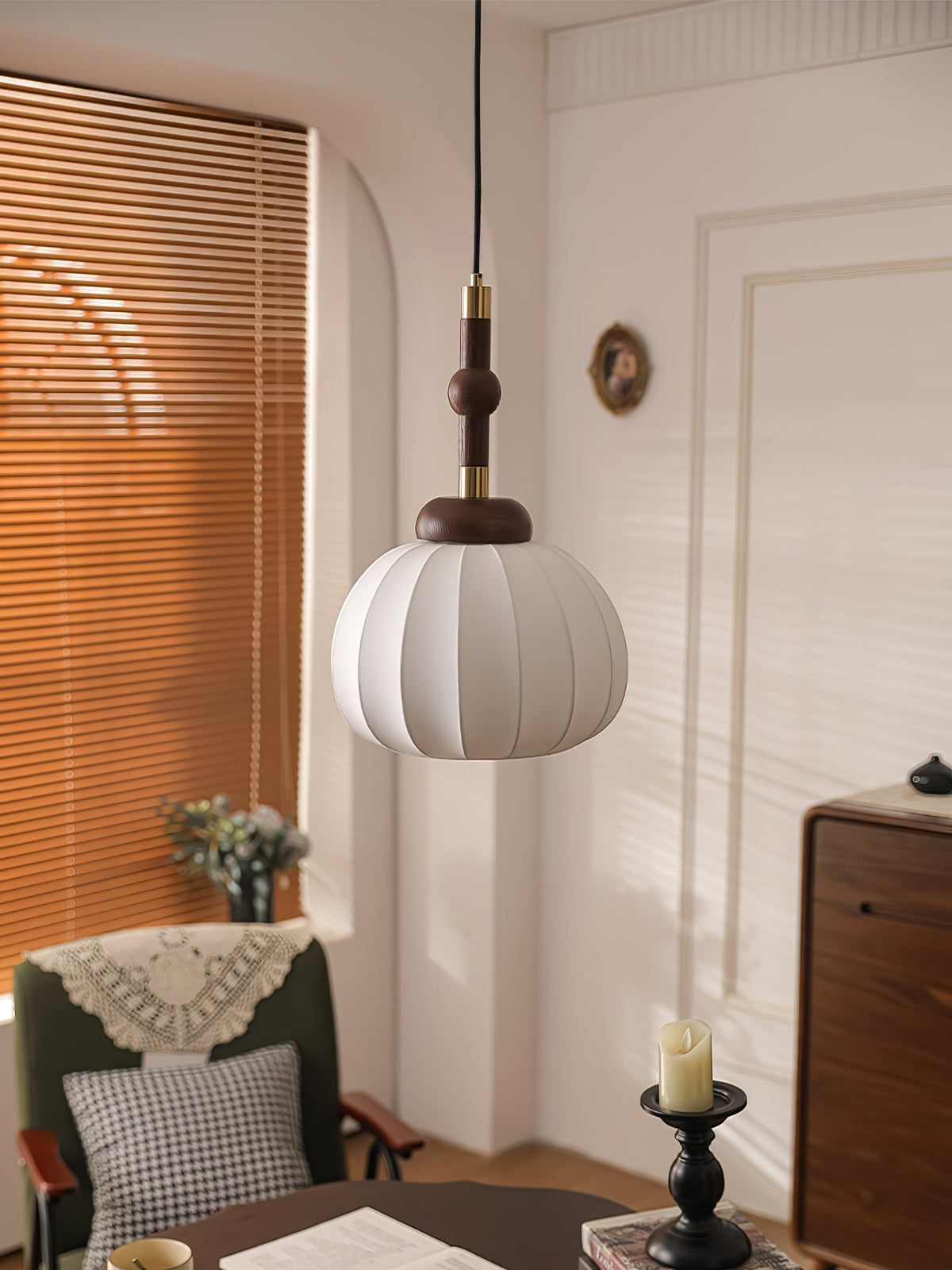 Solari Suspension en Bois et Soie Scandinave - Neutralighting