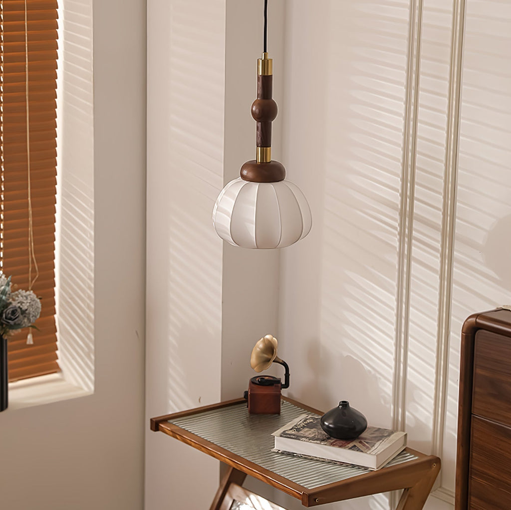 Solari Suspension en Bois et Soie Scandinave - Neutralighting