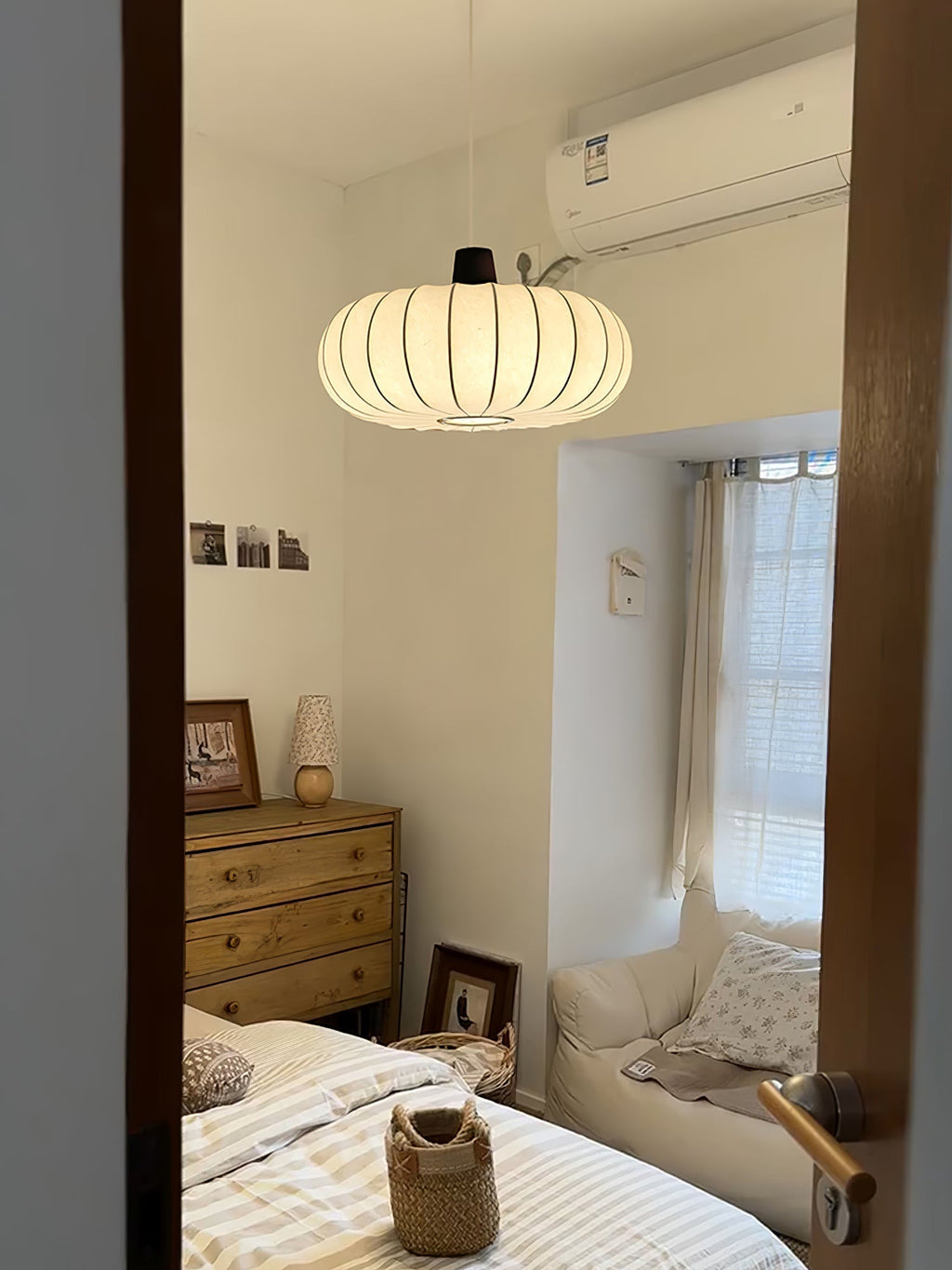 Solice Suspension Soie Bois Rétro - Neutralighting
