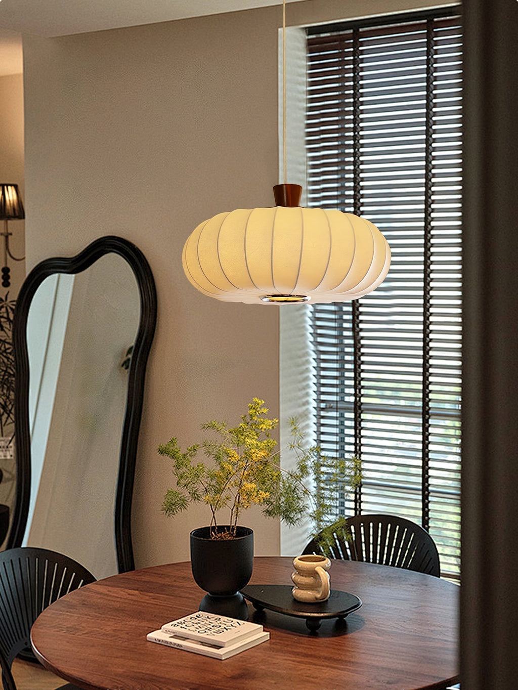 Solice Suspension Soie Bois Rétro - Neutralighting