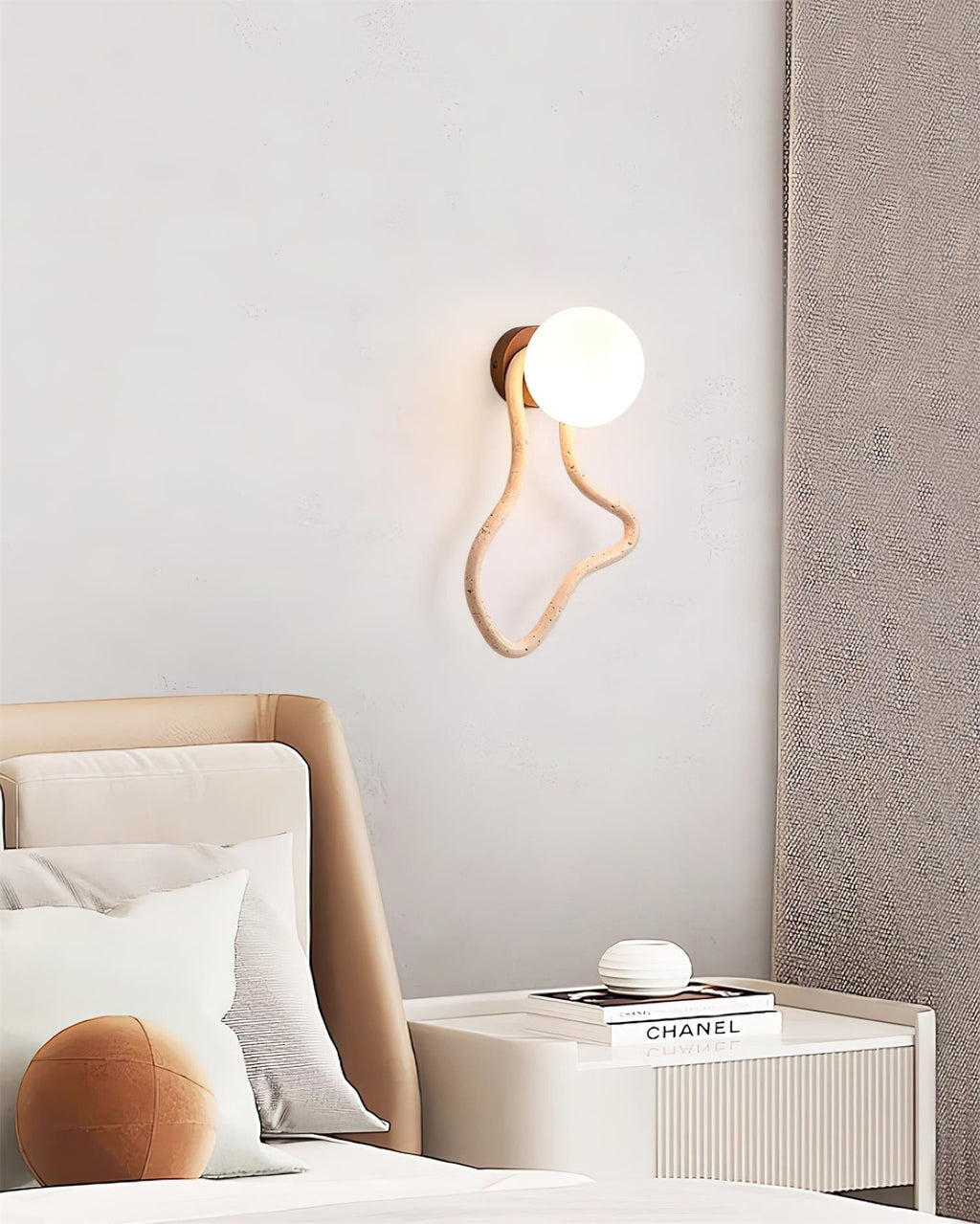 Ritta Applique Murale Mignonne Travertin Forme Ondulée - Neutralighting
