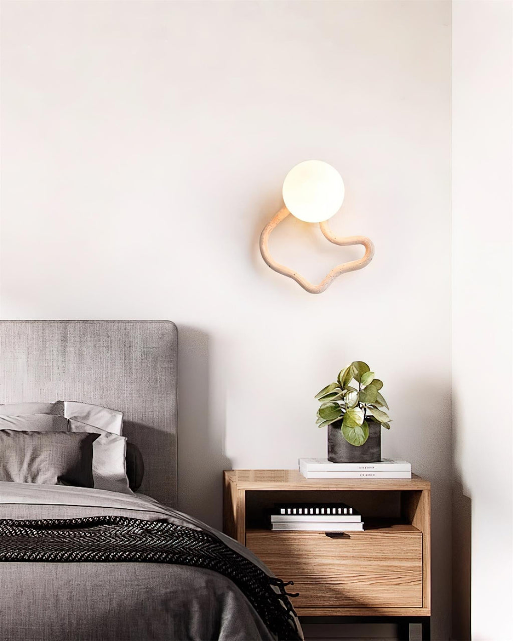 Ritta Applique Murale Mignonne Travertin Forme Ondulée - Neutralighting