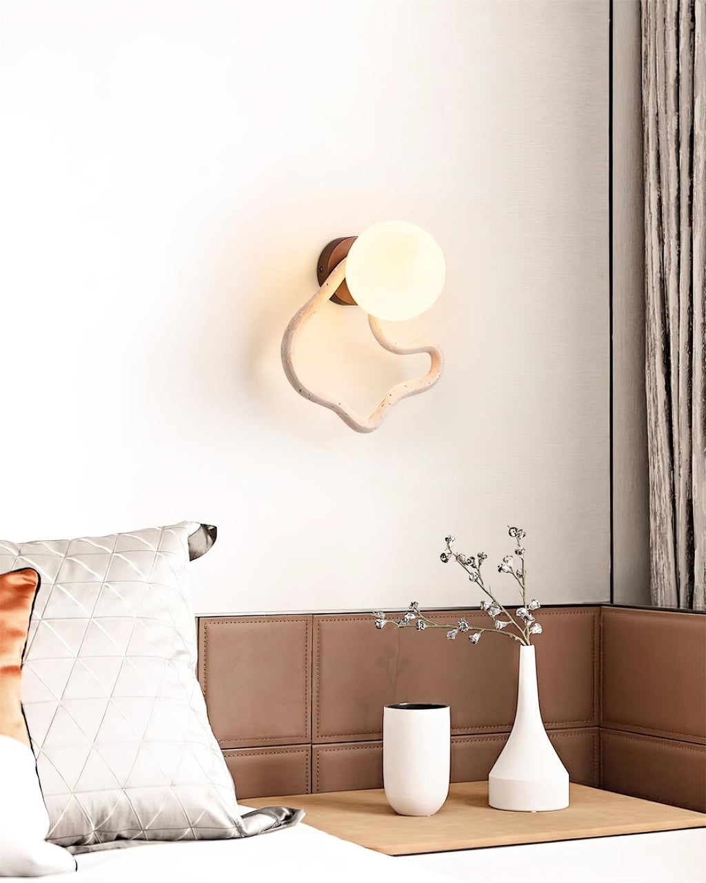 Ritta Applique Murale Mignonne Travertin Forme Ondulée - Neutralighting