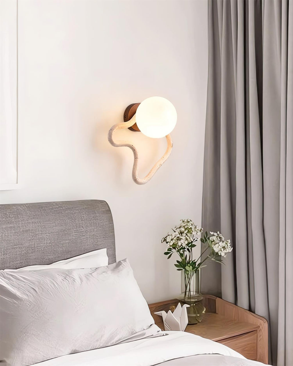 Ritta Applique Murale Mignonne Travertin Forme Ondulée - Neutralighting