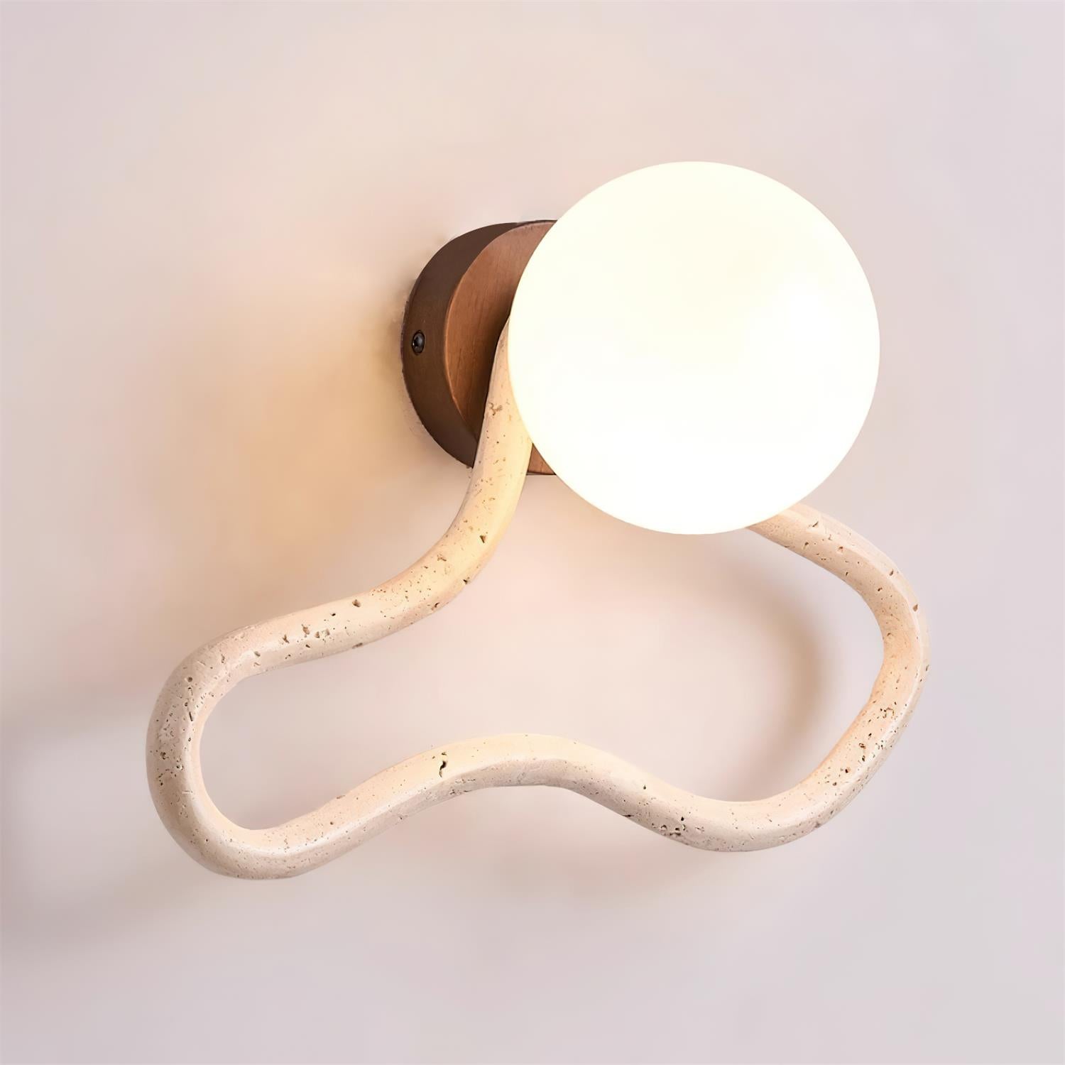 Ritta Applique Murale Mignonne Travertin Forme Ondulée - Neutralighting