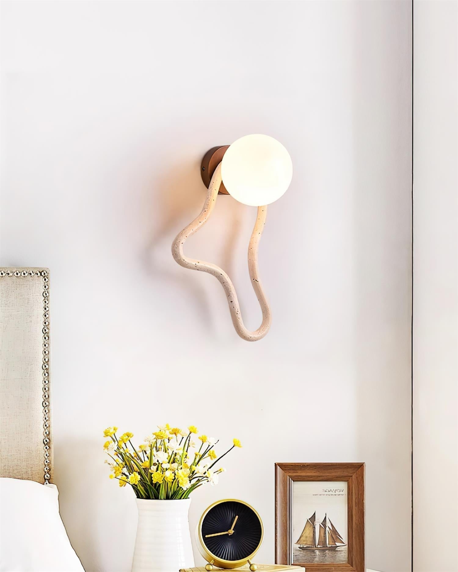 Ritta Applique Murale Mignonne Travertin Forme Ondulée - Neutralighting