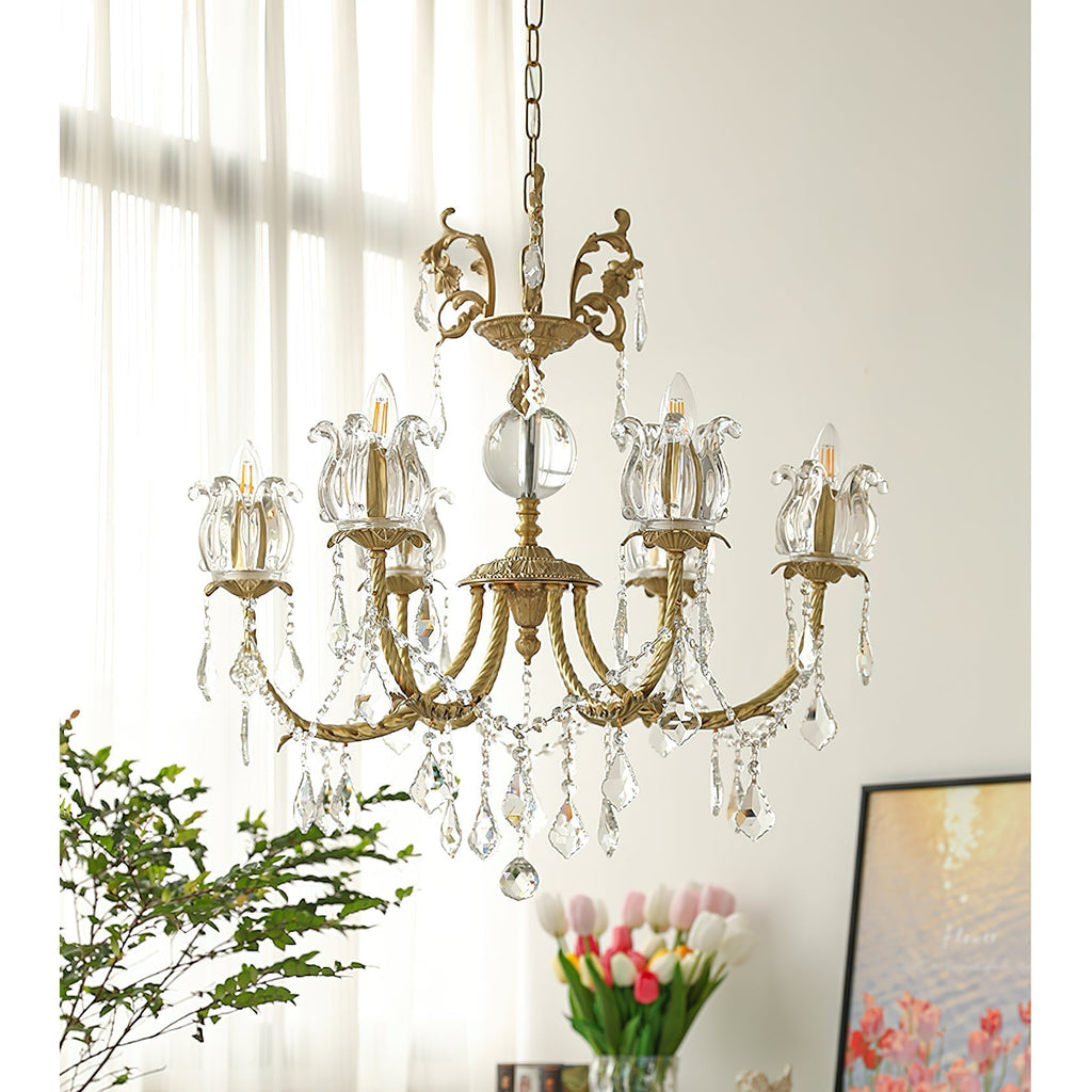 Evynyra Lustre postmoderne de luxe en laiton et cristal - Neutralighting