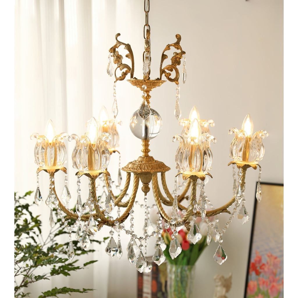 Evynyra Lustre postmoderne de luxe en laiton et cristal - Neutralighting