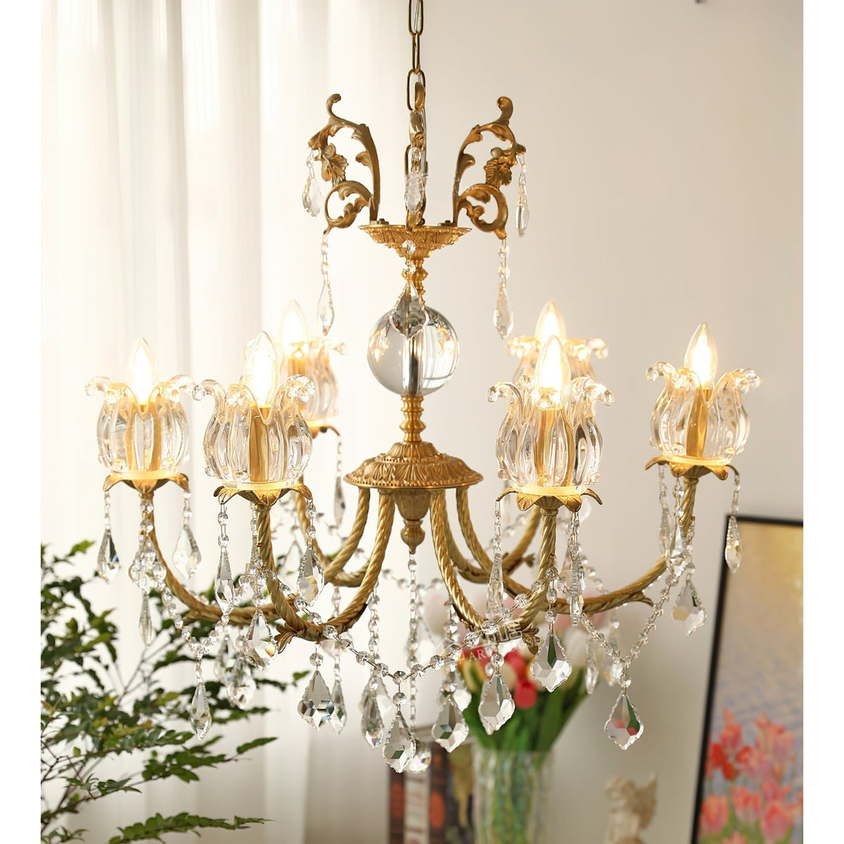 Evynyra Lustre postmoderne de luxe en laiton et cristal - Neutralighting