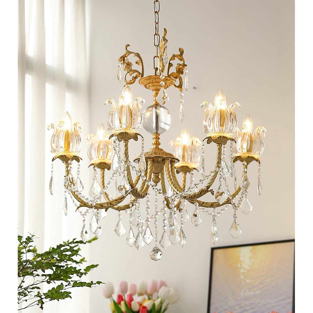 Evynyra Lustre postmoderne de luxe en laiton et cristal - Neutralighting