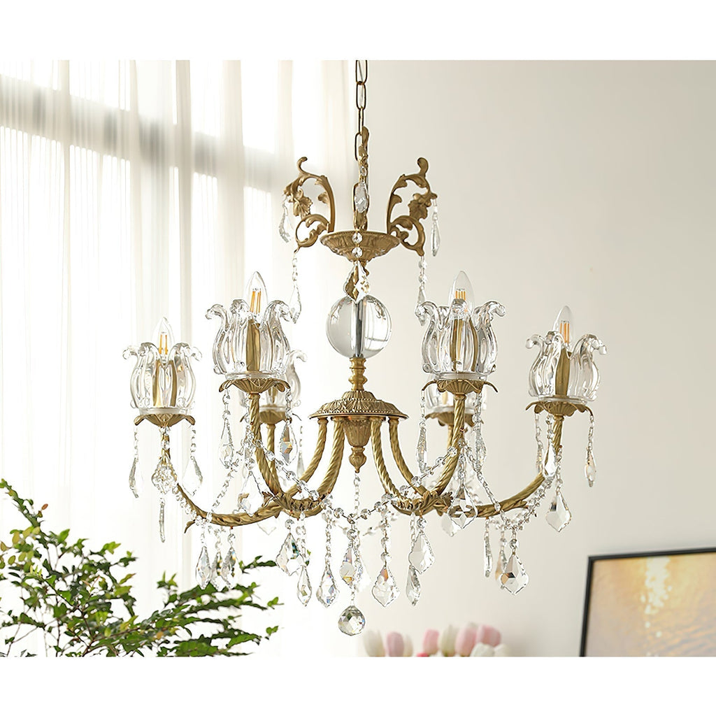 Evynyra Lustre postmoderne de luxe en laiton et cristal - Neutralighting
