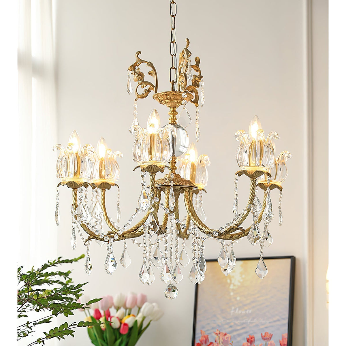 Evynyra Lustre postmoderne de luxe en laiton et cristal - Neutralighting