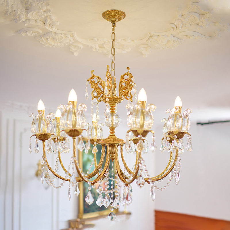 Evynyra Lustre postmoderne de luxe en laiton et cristal - Neutralighting