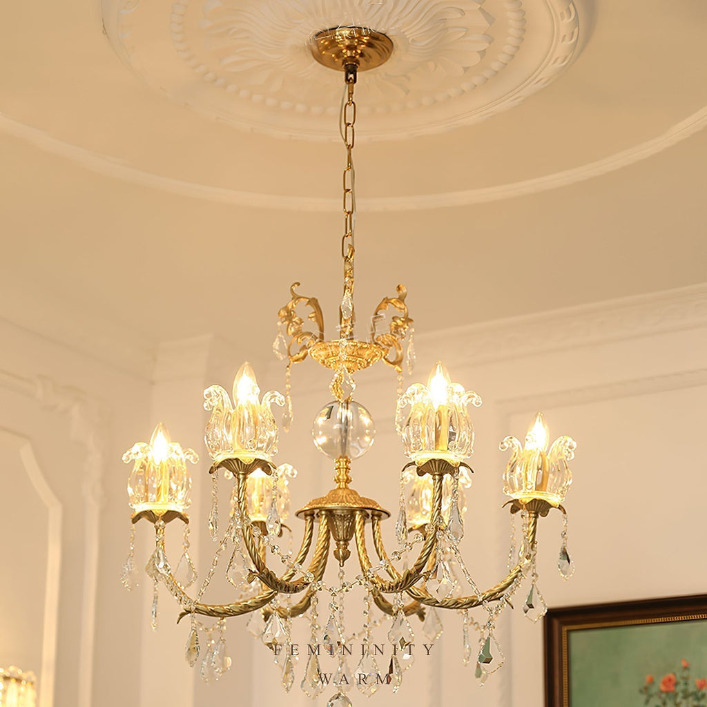 Evynyra Lustre postmoderne de luxe en laiton et cristal - Neutralighting