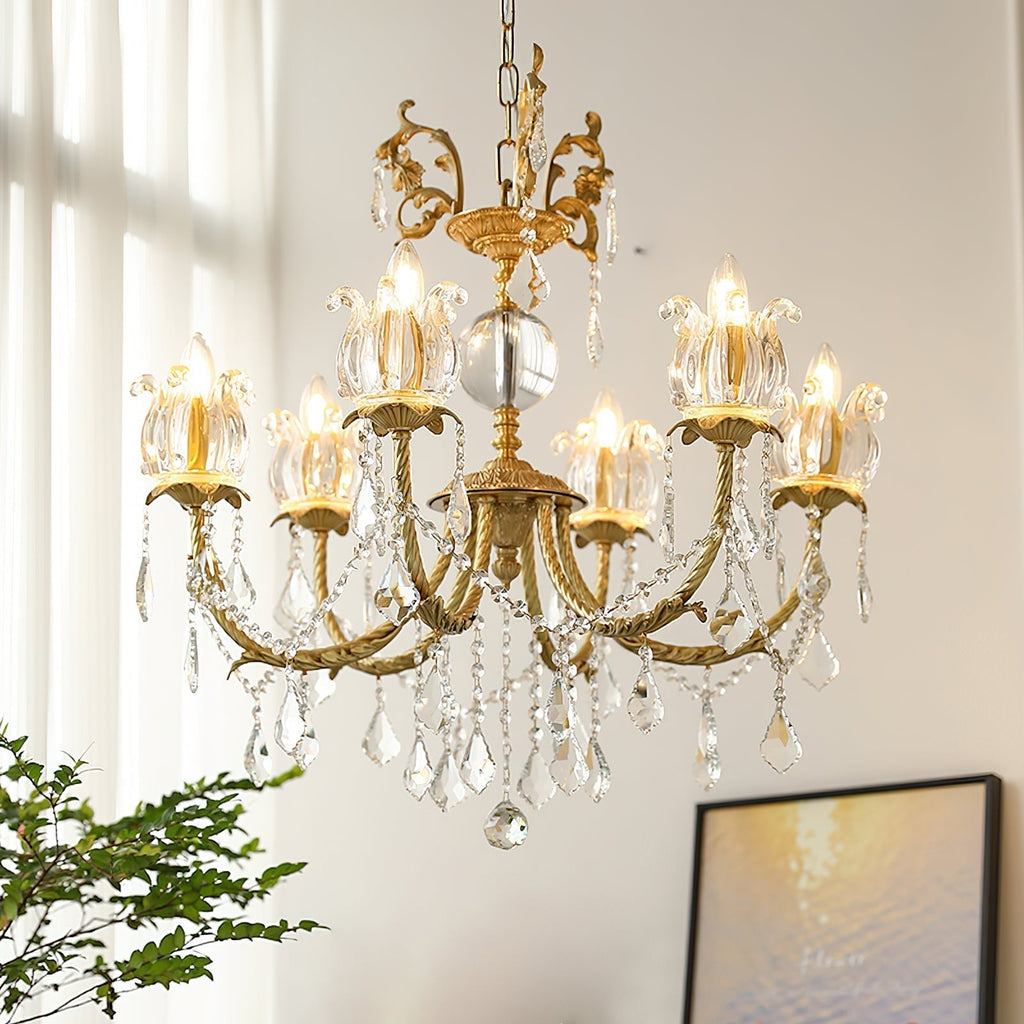 Evynyra Lustre postmoderne de luxe en laiton et cristal - Neutralighting