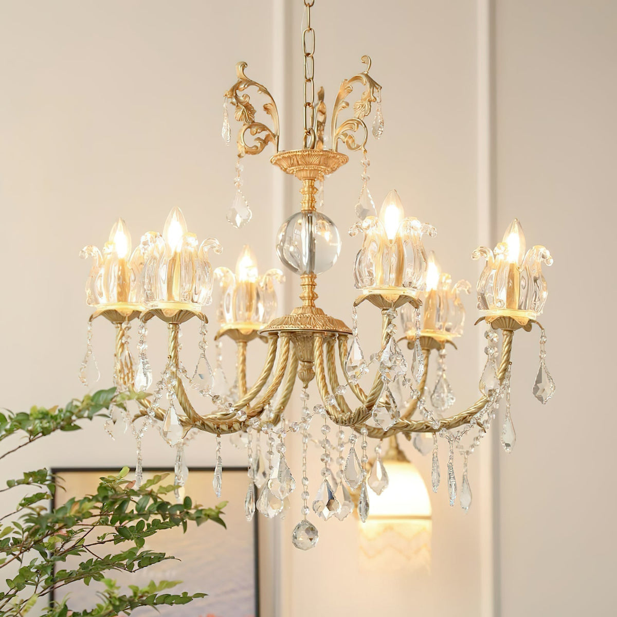 Evynyra Lustre postmoderne de luxe en laiton et cristal - Neutralighting