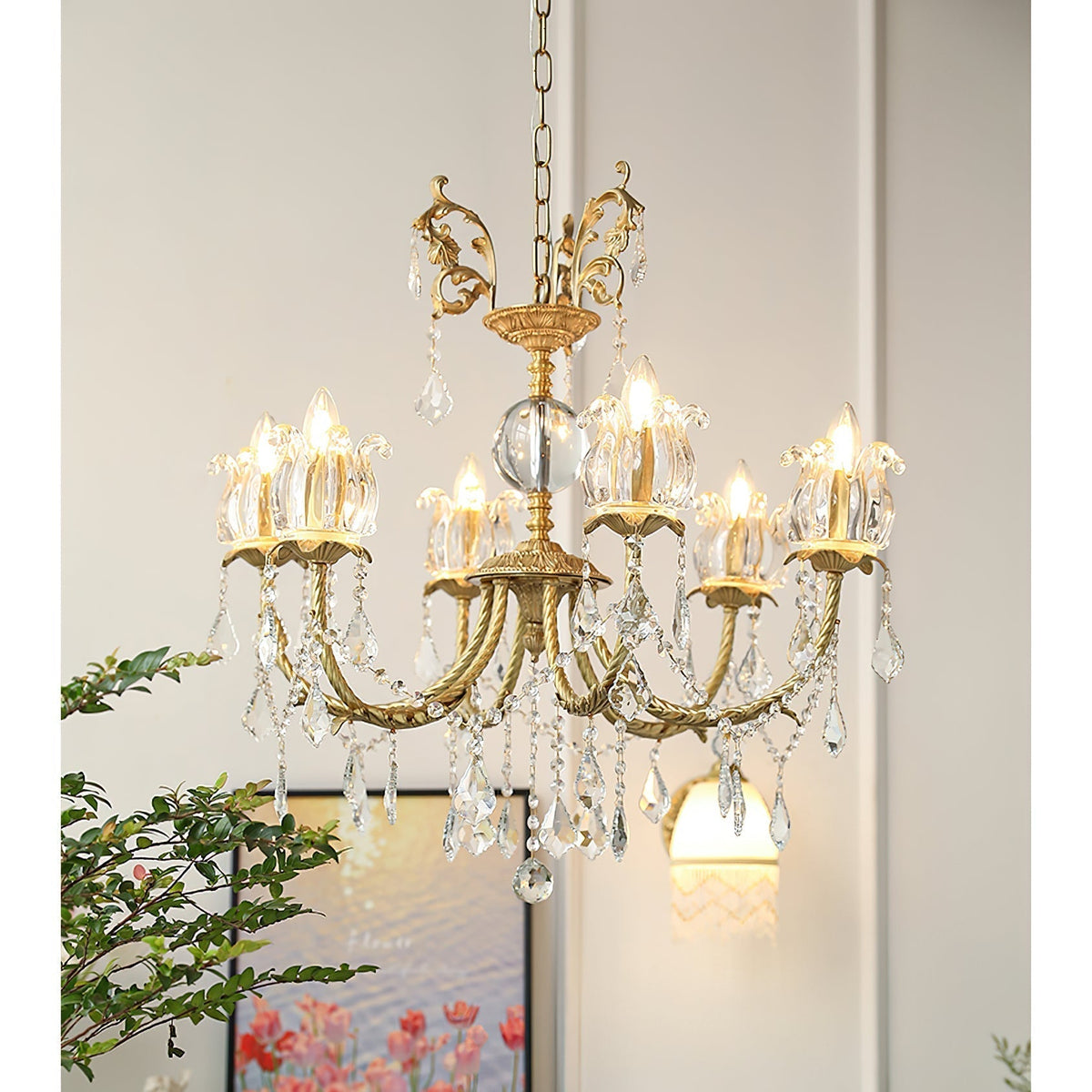 Evynyra Lustre postmoderne de luxe en laiton et cristal - Neutralighting
