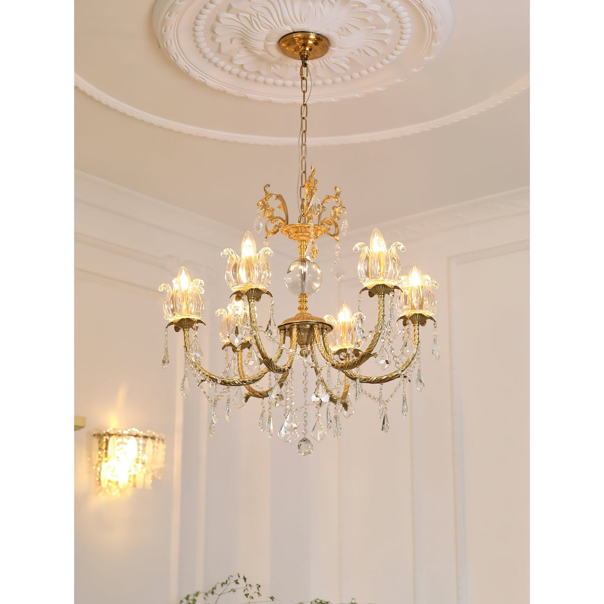 Evynyra Lustre postmoderne de luxe en laiton et cristal - Neutralighting