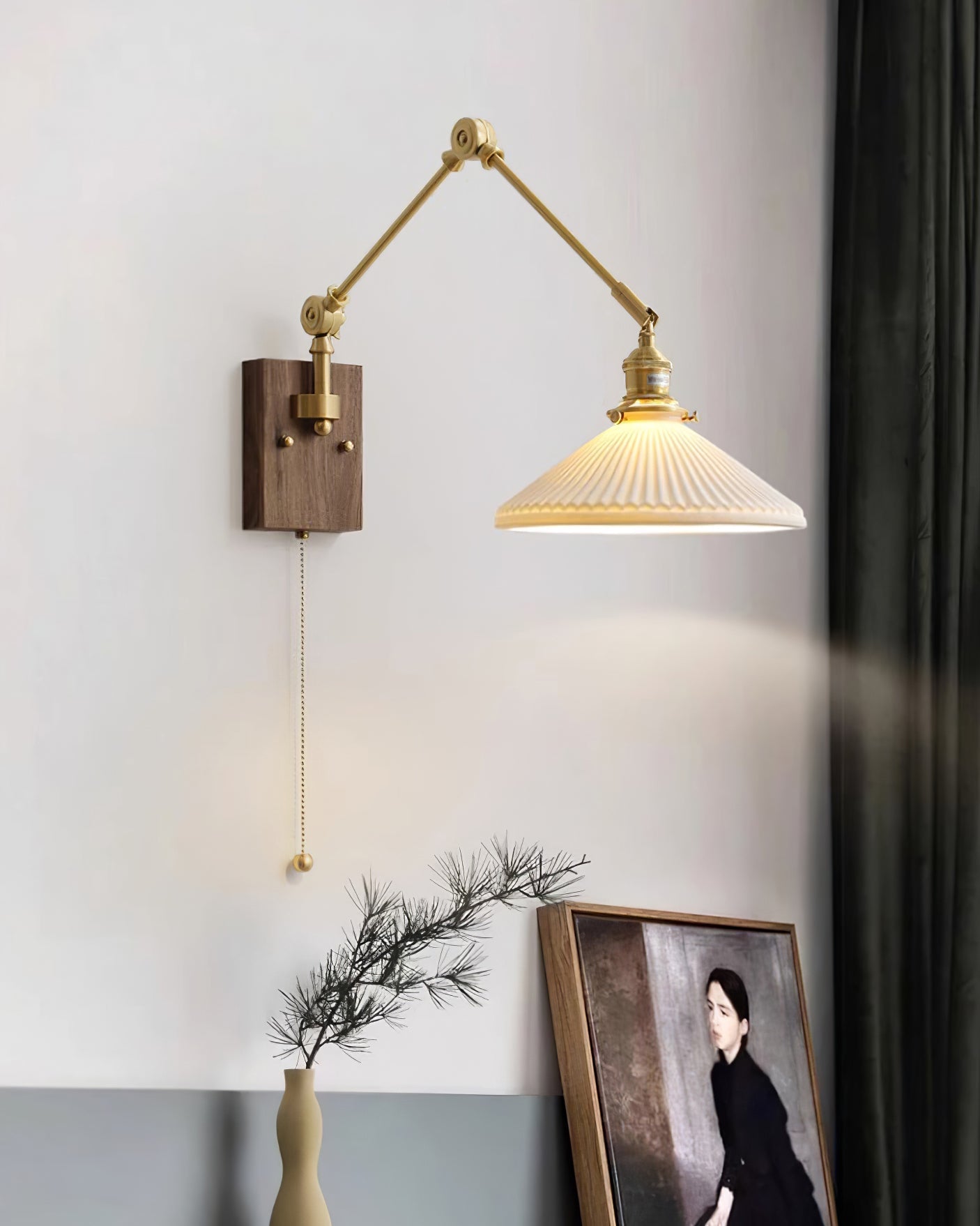 Sona Applique Murale Vintage en Noyer - Neutralighting