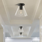 Solara Lumière de Plafond Conique en Verre et Laiton Industrielle - Neutralighting