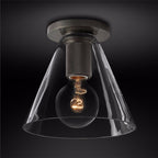 Solara Lumière de Plafond Conique en Verre et Laiton Industrielle - Neutralighting